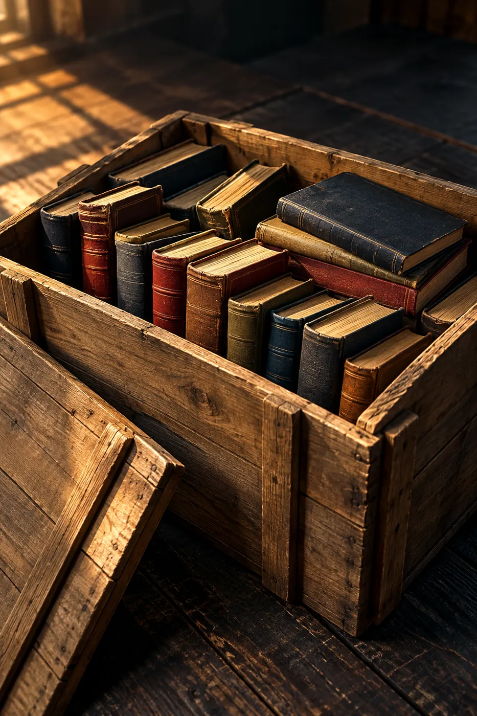 A crate of books